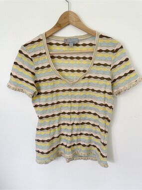 Vintage Missoni chevron knit blouse